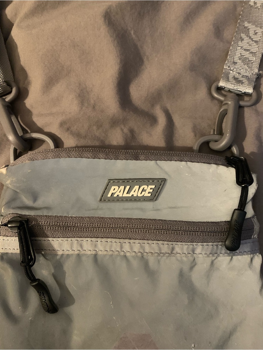 PALACE Light Gray & Charcoal Belt Bag